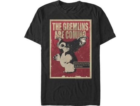 Camiseta Unisexo DEEPSTONE Gizmo Poster Gremlins Negro (L)