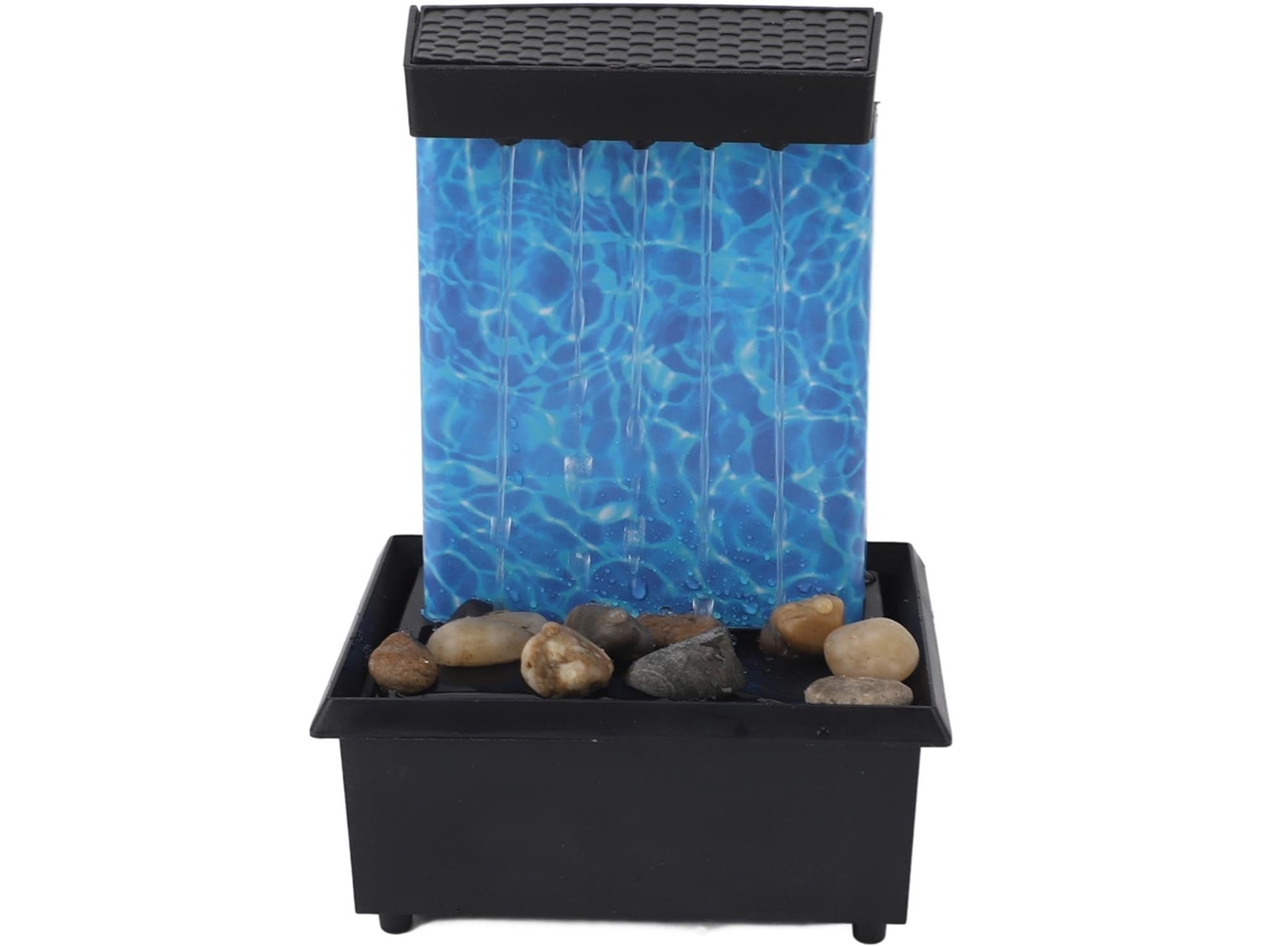 Fuente de sobremesa, fuente de agua de sobremesa con luces LED, piedras de río, meditación zen, decoración Feng Shu Gokoco