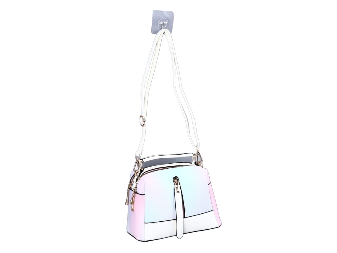 Bolso De Hombro De Piel Sintética Para Mujer, Gran Capacidad, Ajustable, Estilo Versátil, Blanco.