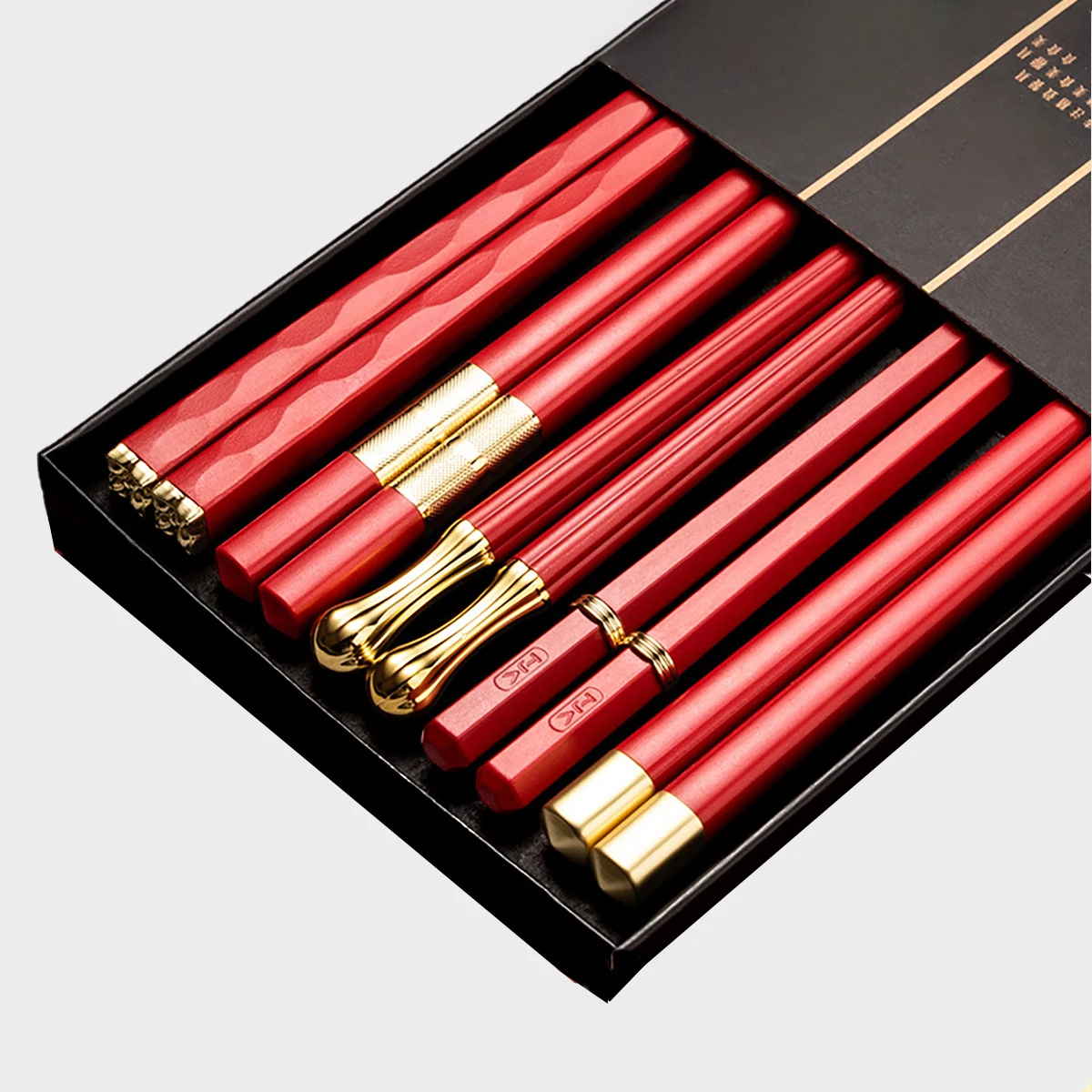 (estilo E) 5 Pares De Palillos Chinos Reutilizables De Aleación Japoneses Y Coreanos