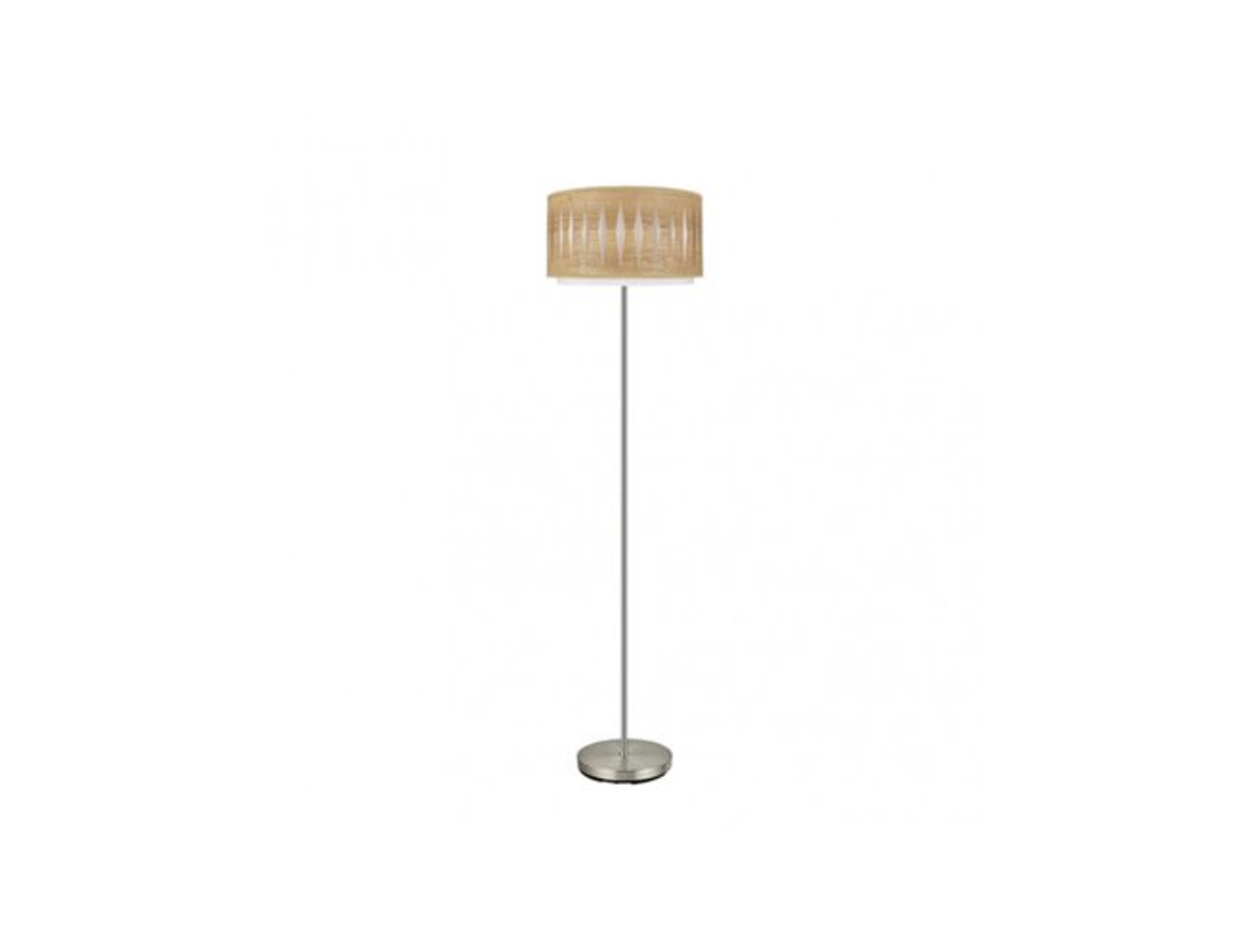 Pie de salón Alexandra 1xe27 Níquel/Madera clara 162x40x40 Cm Fabrilamp