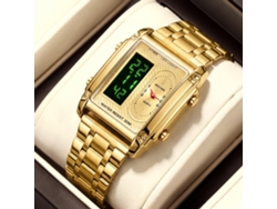 Reloj electrónico cuadrado para hombre MDUG (oro rosa)