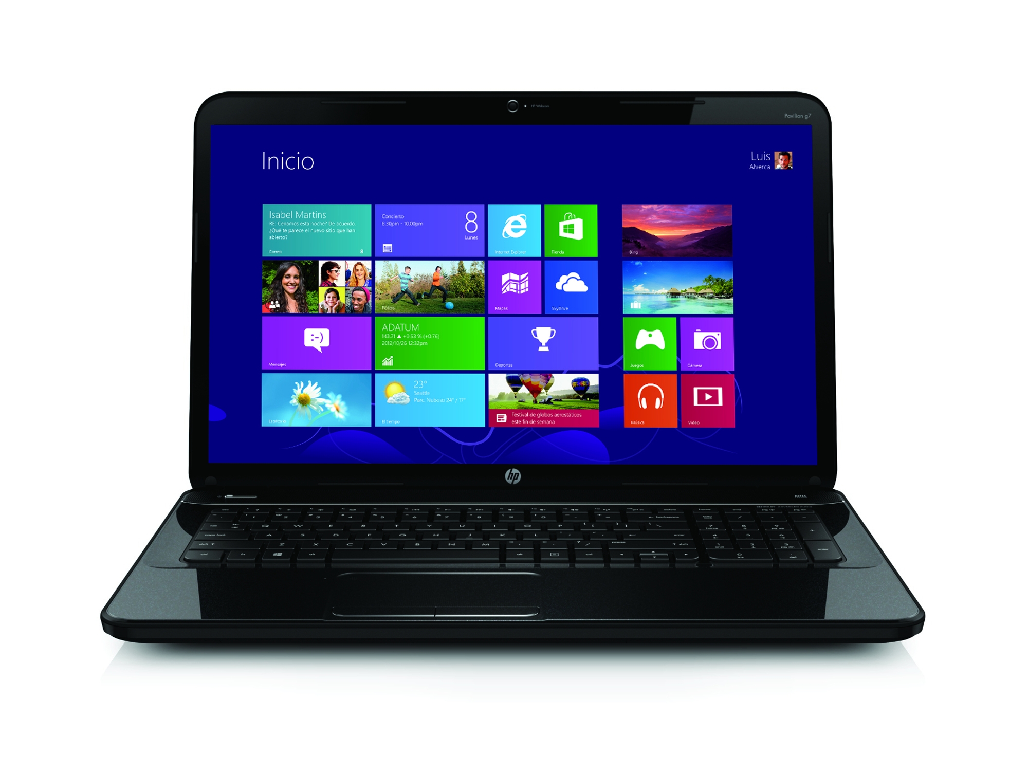 Portatil 17,3'' HP Pavilion G7-2251SS AMD Quad-Core APU, Disco duro 500 GB, RAM 6 GB, Windows 8