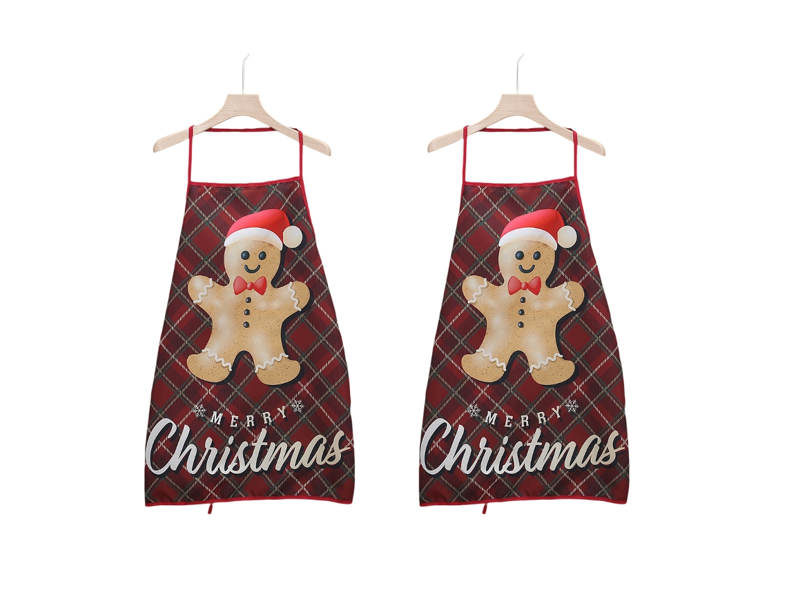 Delantal navideño con temática de elfo y muñeco de nieve, ajustable TRUYUETY