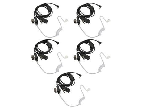 Auricular con Tubo Acústico HURRISE 2 5 Mm Auricular con Tubo Acústico de Pin Único Botón Ptt Auricular con Sonido 5 Piezas