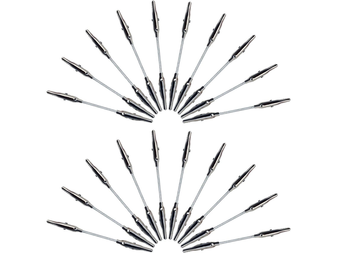 Juego De 25 Pinzas De Cocodrilo De Doble Cabeza De Metal Plateado – Soporte Multifuncional Para Notas De Oficina