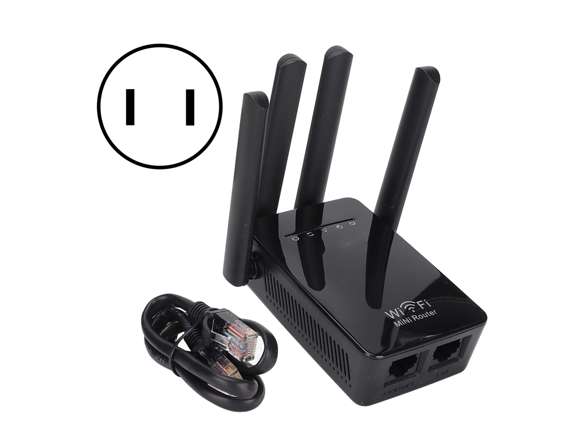 Router inalámbrico 3 en 1, punto de acceso Wi-Fi, 300 Mbps, cobertura de 360°, enchufe estadounidense, 100-240 V.
