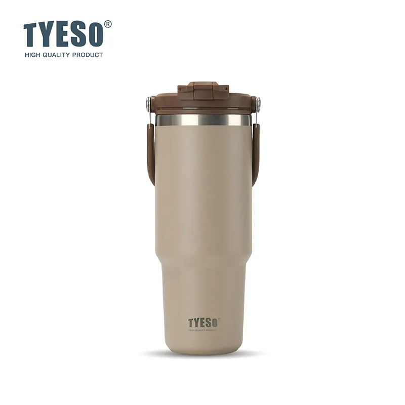 (caqui, 1050 Ml) Taza Isotérmica De Gran Capacidad Con Asa, Taza De Café Para Dos Bebidas, Vaso De Hielo De Acero Inoxidable
