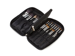 Organizador De Brochas De Maquillaje. Neceser Multifuncional. Neceser De Viaje Negro Con 24 Compartimentos. Puerto Usb Incluido.