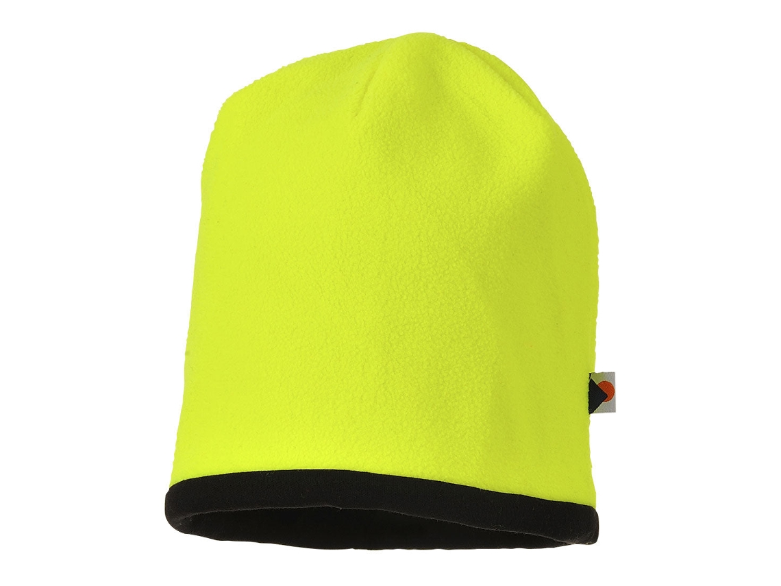Gorro Reversible De Alta Visibilidad Beanie Amarillo Negro