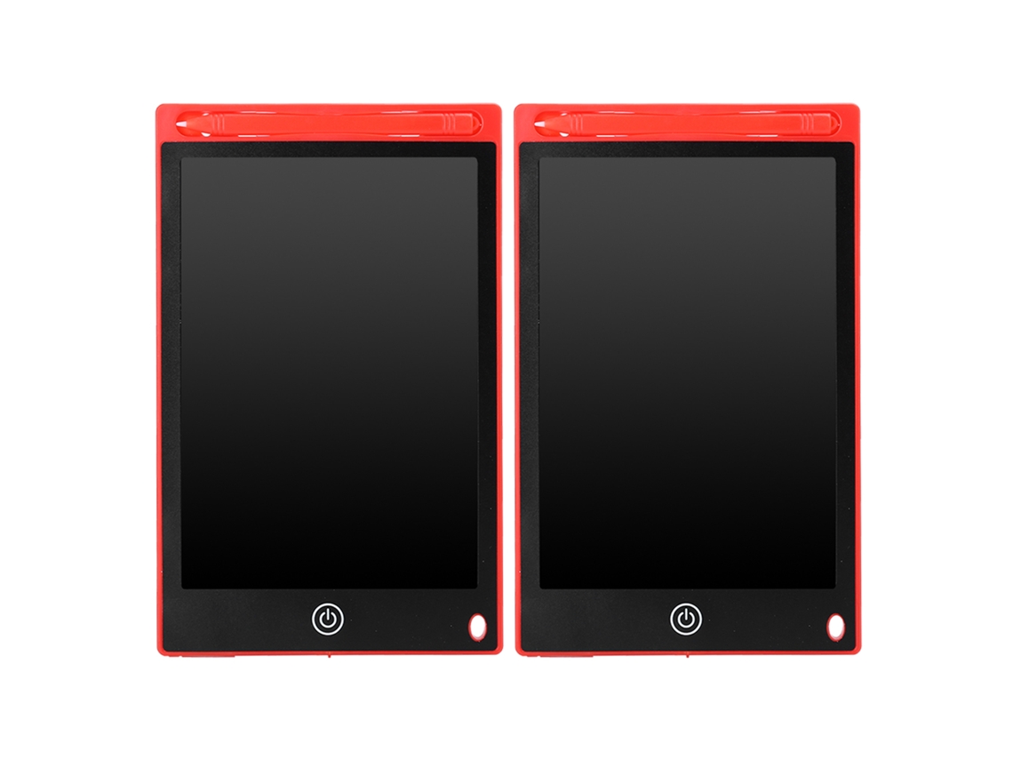 2pcs Tábua De Escrita Lcd 8.5in Para Crianças Desenho Bloco Eletrônico Escola Casa Vermelho