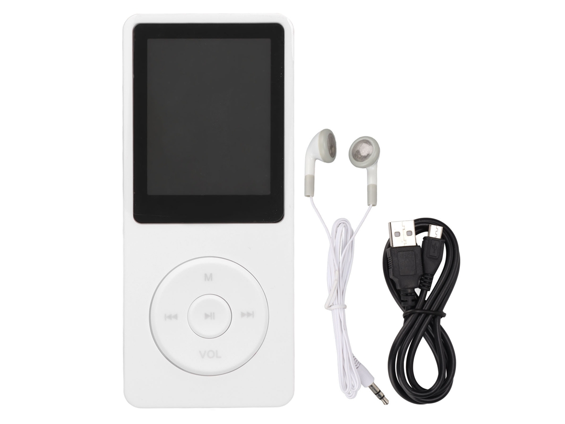 Reproductor Mp3 Con Pantalla De 1,8 Pulgadas, Tarjeta De Memoria De 64 Gb, Portátil Multifuncional Blanco.