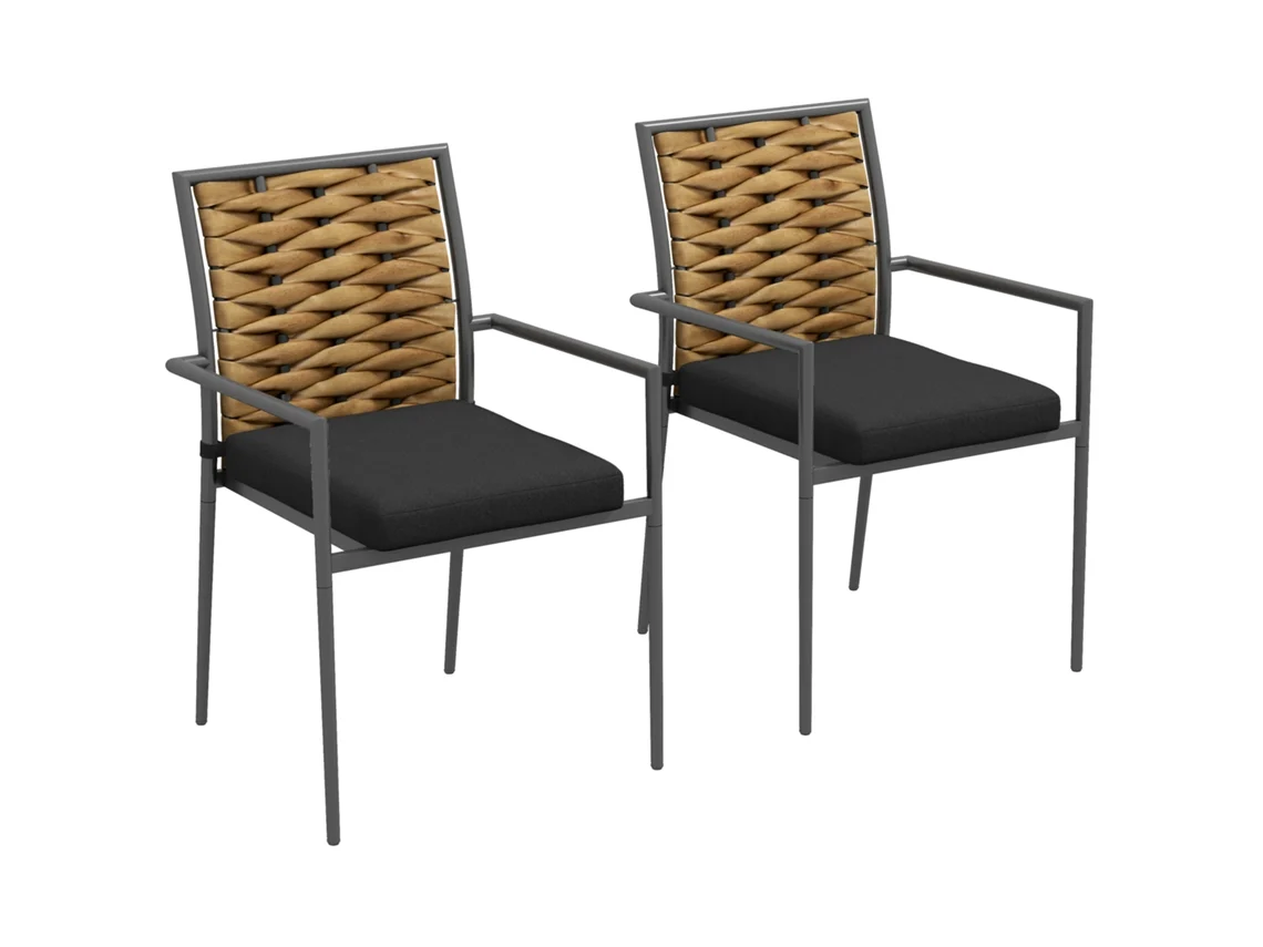 Silla De Jardín Outsunny, Para Exteriores, Diseño Moderno, Color Negro, Para Patio Y Balcón.