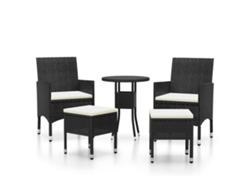 Maison Exclusive - Juego De Muebles De Jardín 5 Piezas Ratán Sintético Negro