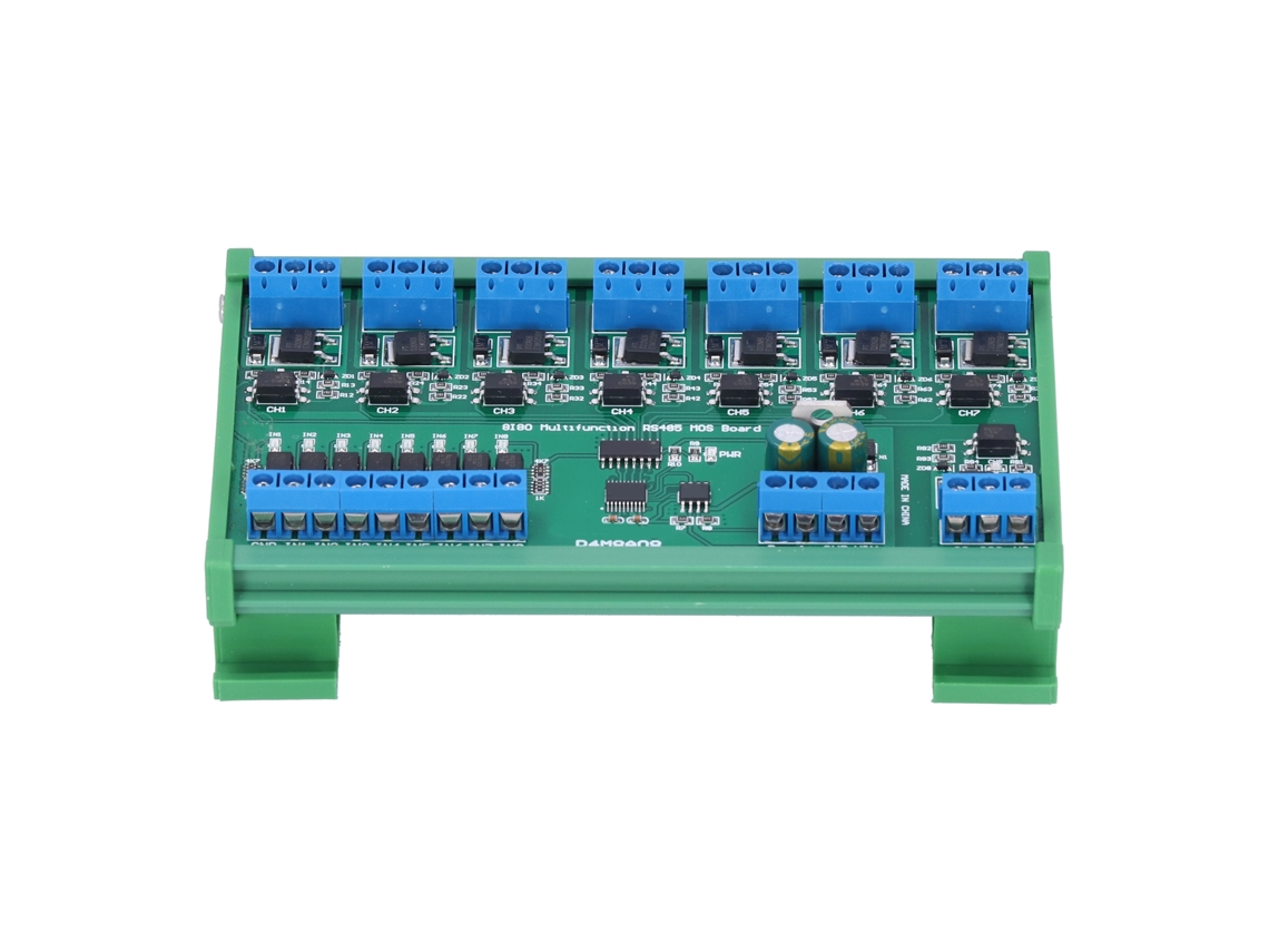 Módulo Mosfet Multifunción 8-in 8-out Rs485 Con Caja Din Rail Componentes R4m8a08 6-25v