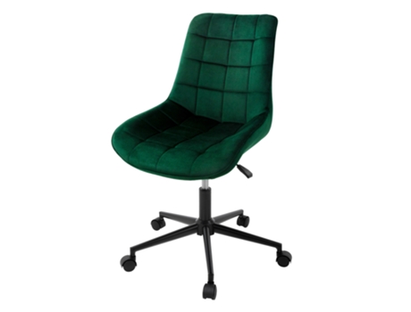 Silla de oficina con ruedas verde con funda de terciopelo y estructura de metal ML-DESIGN