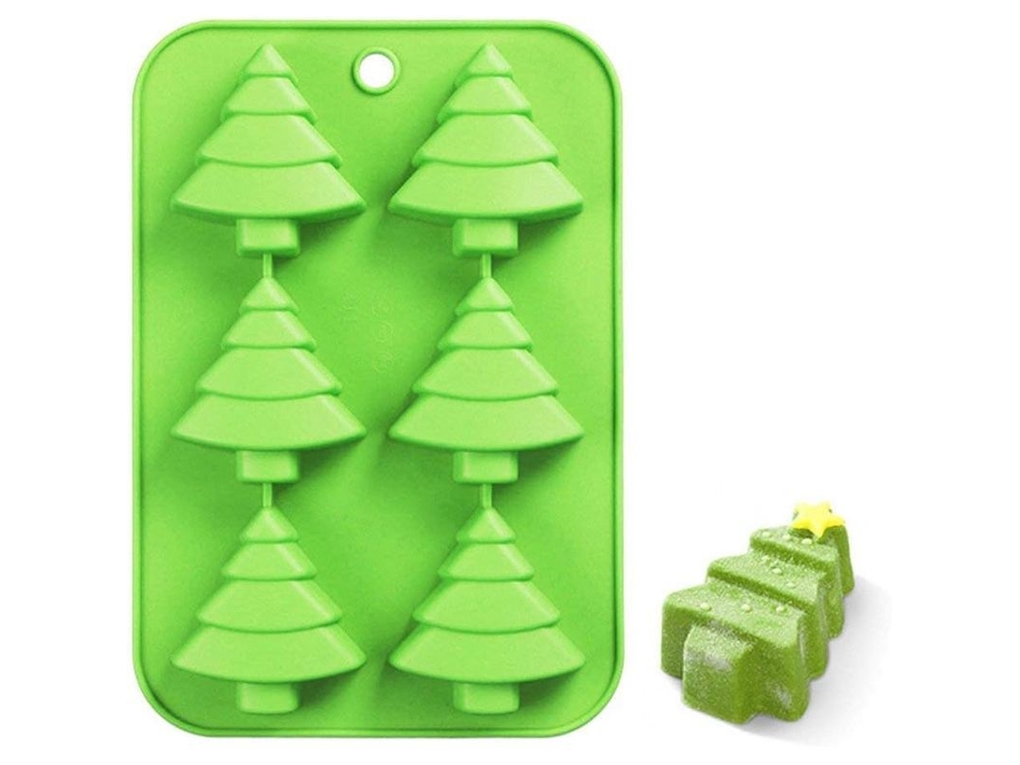Molde De Silicona Para Pasteles Con Forma De Árbol De Navidad, Chocolate, Galletas Y Glaseado.