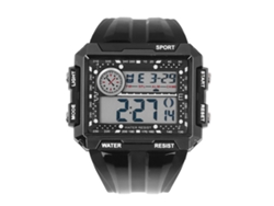 Reloj Deportivo Digital, Rectangular, Pantalla Grande, Resistente Al Agua Hasta 50 M, Luz Led.