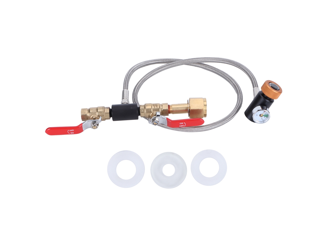 Adaptador universal para manguera externa de CO2 con medidor