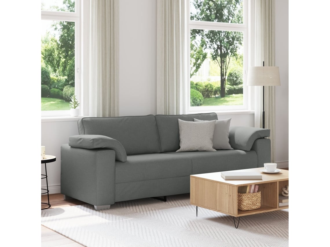 Sofá De 3 Plazas | Sofá De Salón | Sofá De Descanso Gris Oscuro 178 Cm Tela Wsd446447
