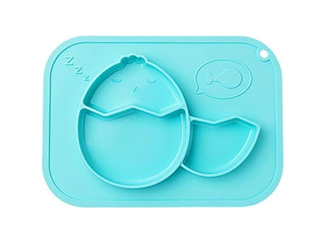 Plato De Silicona Con Asa Para Bebés: Plato Y Cuenco Divididos Para Una Alimentación Independiente.