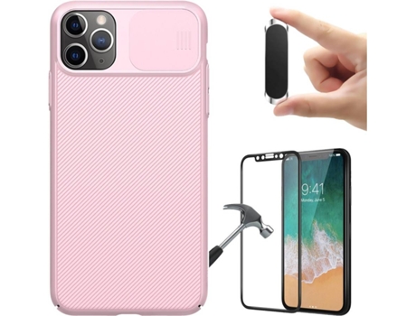 Carcasa, Protector y Soporte iPhone 11 Pro Max Nillkin Camshield Rosa