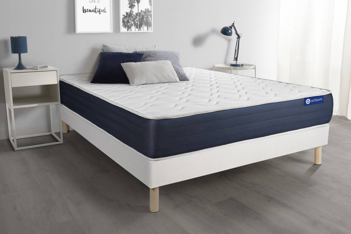 Conjunto de Somier Blanco + Colchón ACTISOM Actilatex Sleep (150x200 cm - Látex)