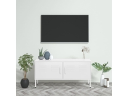 Mueble de Armario Tv Acero 105X35X50 Cm Blanco