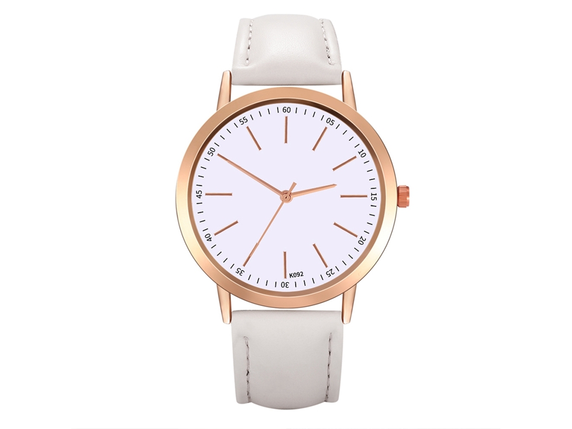 Elegante Reloj De Pulsera De Aleación Con Pantalla Analógica Y Movimiento De Cuarzo Blanco.