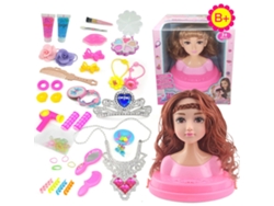Muñeca de pelo Ats para peinado con doble línea de cabello, kit de salón de belleza con accesorios, set de regalo.