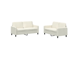 Maison Exclusive - 2 Pcs Conjunto De Sofás Veludo Cor Creme