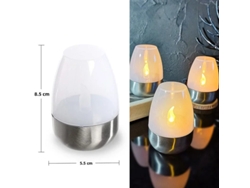 (Blanco) Vela solar LED recargable e impermeable, se puede utilizar como luz nocturna decorativa, vela sin llama con forma de flor.