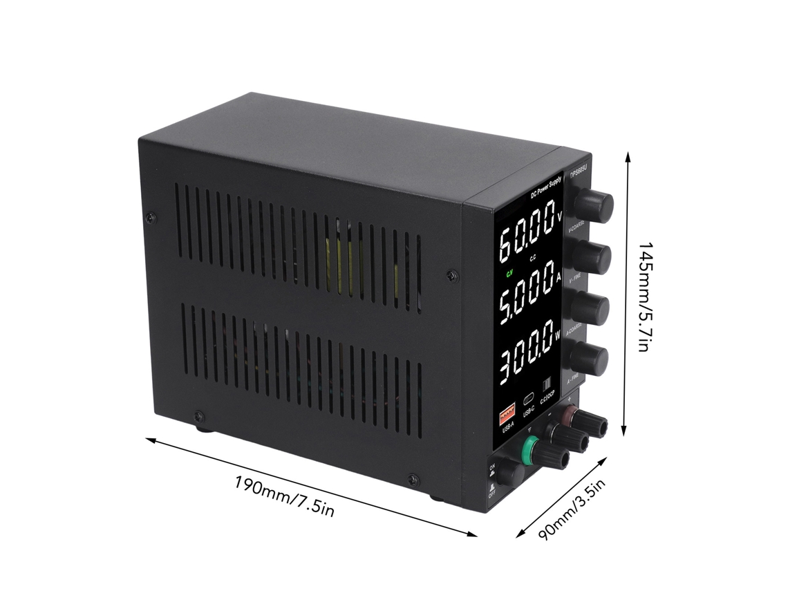 Fuente de alimentación CC variable de 300 W, 0,5 A, ajuste del codificador, pantalla LED