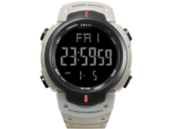 Relógio De Pulso Masculino De Couro Pu Moda Casual Quartz Com Mostrador Redondo (café Claro Branco)