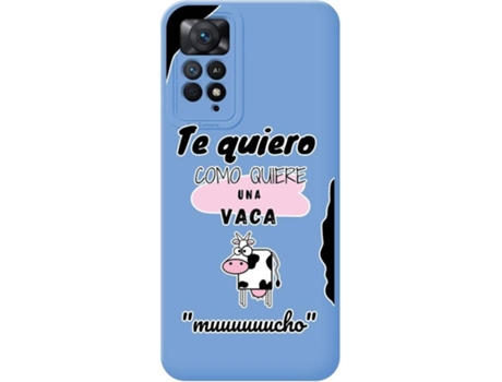 Carcasa Xiaomi Redmi Note 11 Pro TUMUNDOSMARTPHONE Silicona Líquida Dibujos Vaca Azul