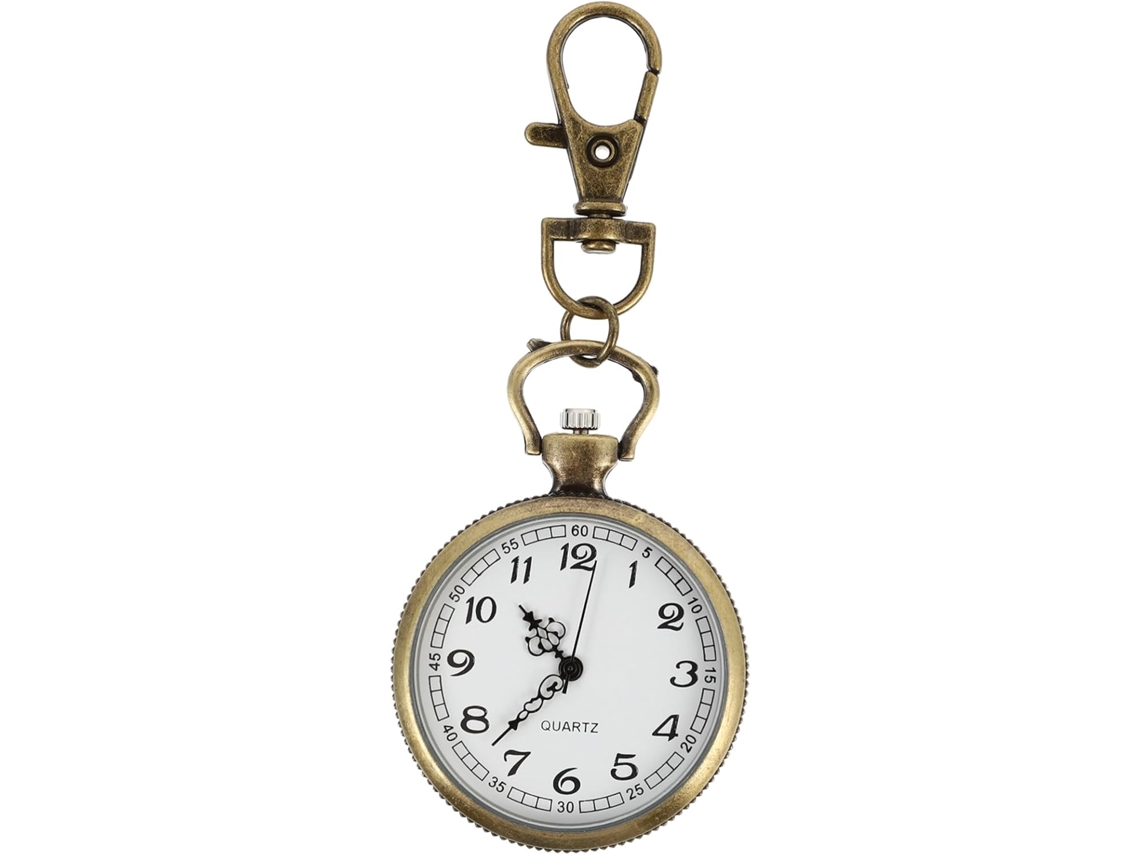 Reloj Bolsillo Portátil Enfermeras Acero Inoxidable Cristal Marrón Diseño Sencillo Elegante Monitorización