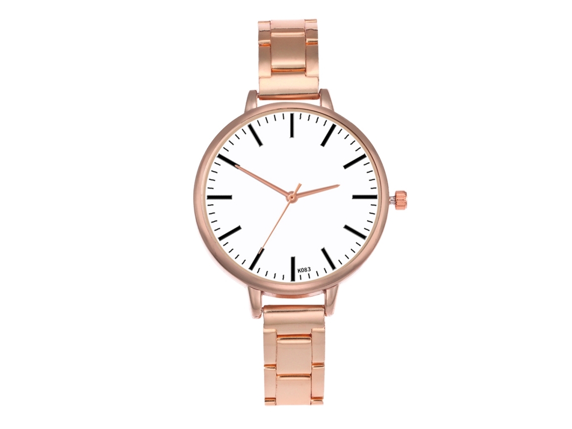 Reloj De Pulsera De Cuarzo De Moda Para Mujer K083-g Con Brazalete De Acero Color Oro Rosa.