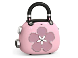 Mini altavoz Bluetooth, pequeño altavoz Bluetooth portátil con sonido potente, diseño retro elegante, color rosa Yizhood