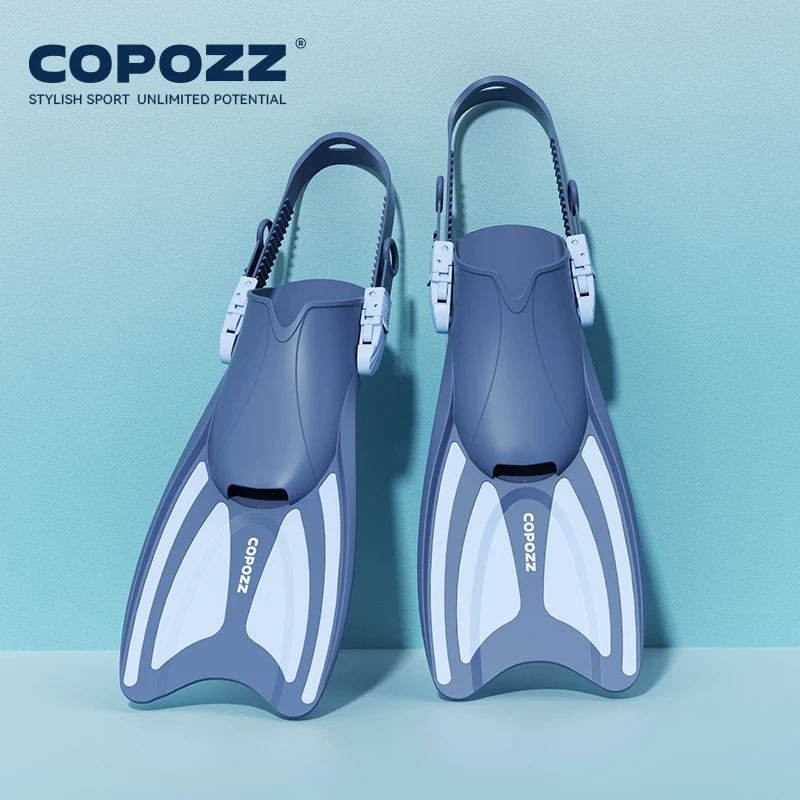 Aletas De Snorkel Cortas Ajustables Para Niños (azul Oscuro), Ayuda Para Nadar, Equipo De Entrenamiento Para Principiantes.
