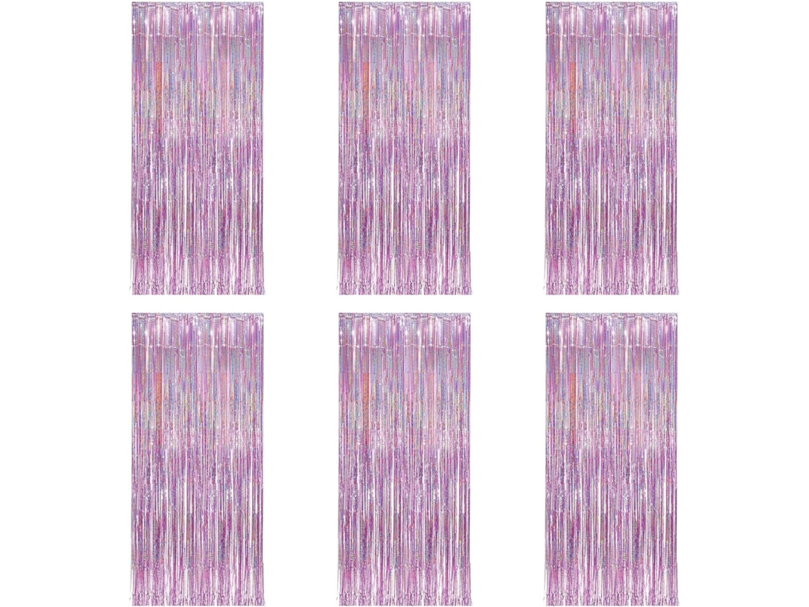 Juego De 6 Cortinas Transparentes Para Decoración De Fiestas De Cumpleaños.