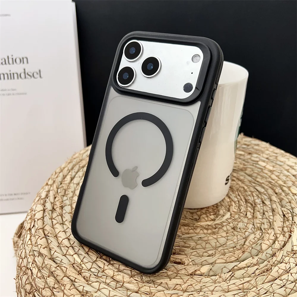 (iphone Air, Negro) Funda Magnética Mate A Prueba De Golpes Para Iphone, Compatible Con Carga Inalámbrica Magsafe.