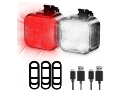 Luz de bicicleta recargable YIZHOOD con 5 niveles de brillo DES894 (negro)
