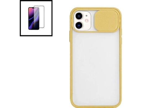 Carcasa + Protector iphone XR PHONECARE Slide Window Anti Choque Frosted Amarillo