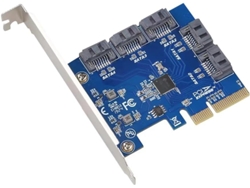 Adaptador De Tarjeta Elevadora Pci-e 3.0-4x A 5 Sata Para Pc