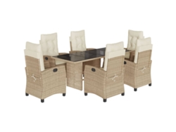 Maison Exclusive - Set Comedor De Jardín 7 Pzas Con Cojines Ratán Sintético Beige