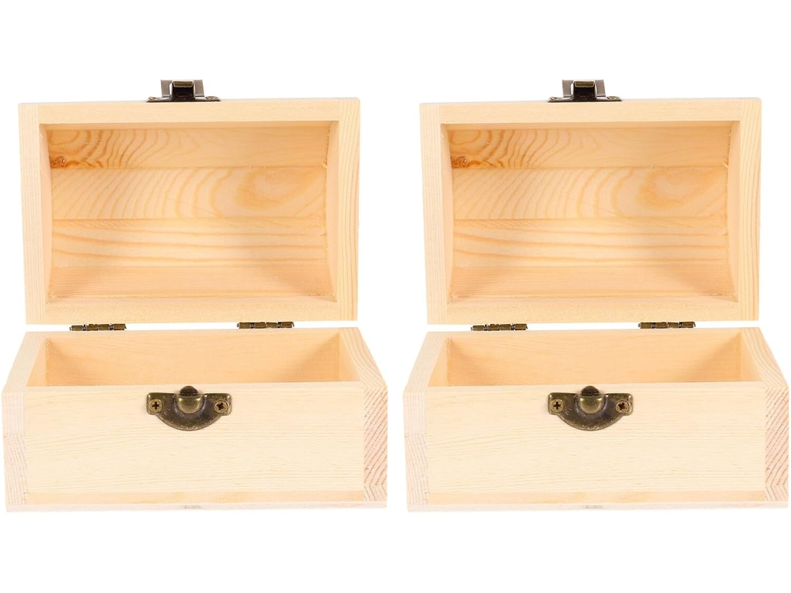 Almacenamiento Decorativa Madera Beige 2 Piezas Cerradura Construcción Robusta Arqueada Organizador Viaje