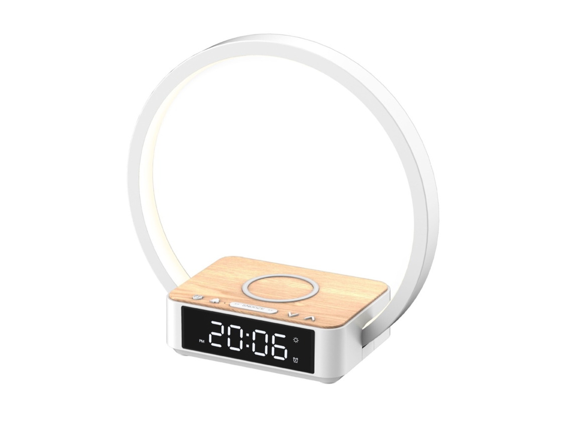 Lámpara De Noche Led Con Control Táctil Ajustable, Carga Usb Y Cargador Inalámbrico De 5 W.