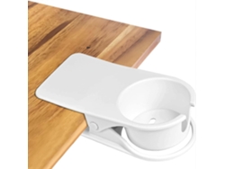 Portavasos Clip Para Mesa De Plástico Y Resorte De Metal, Diseño Versátil Y Ligero (blanco)