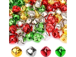 Campanas, Adornos Navideños,juego De 120 Campanas Navideñas De 2,5 Cm Para Decoración Navideña(doradas, Plateadas, Rojas Y Verdes)