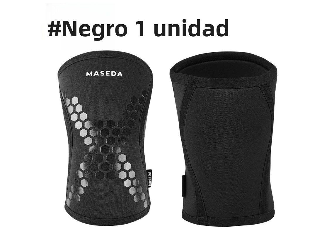 Rodillera de neopreno de 7 mm para levantamiento de pesas, rodillera de compresión, ideal para sentadillas. Mdug (negro, talla S)